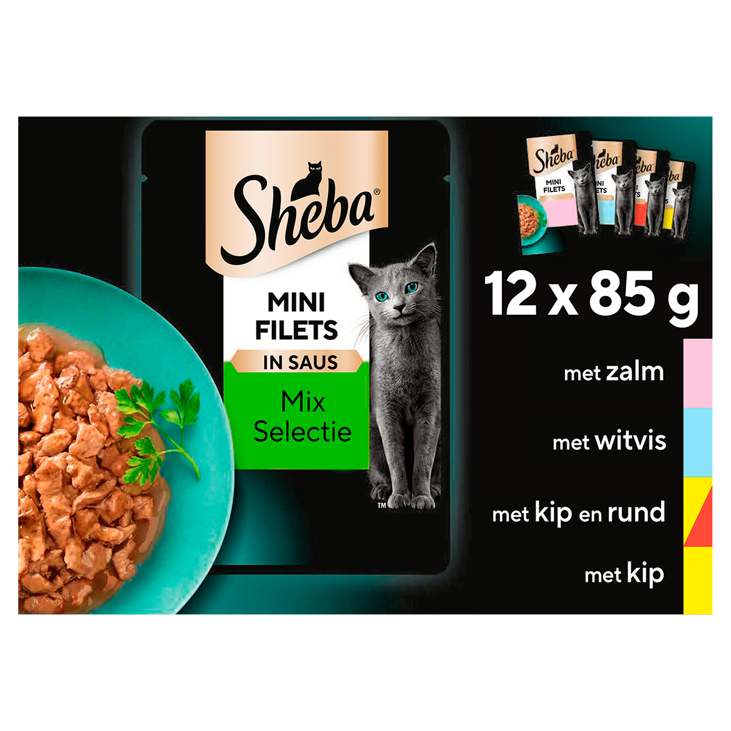 Sheba Maaltijdzakjes mini filets in saus mix