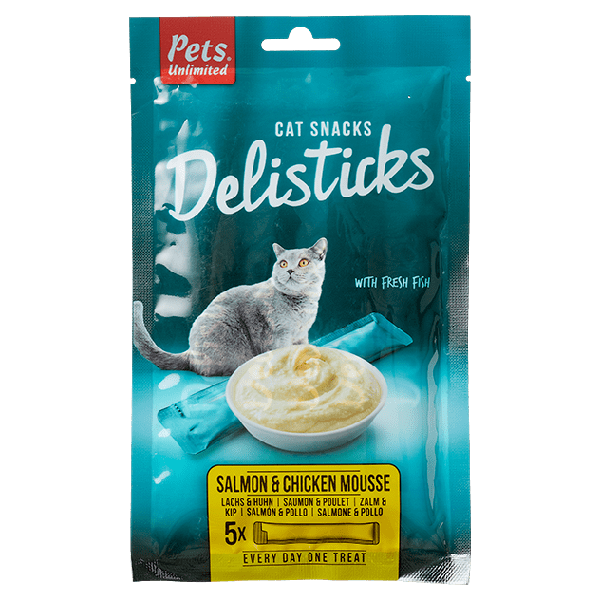 Pets Unlimited Delisticks zalm&kip 5x15gr