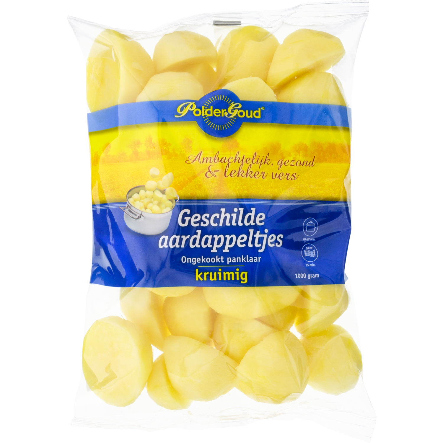 Poldergoud Geschilde aardappeltjes Kruimig ongekookt