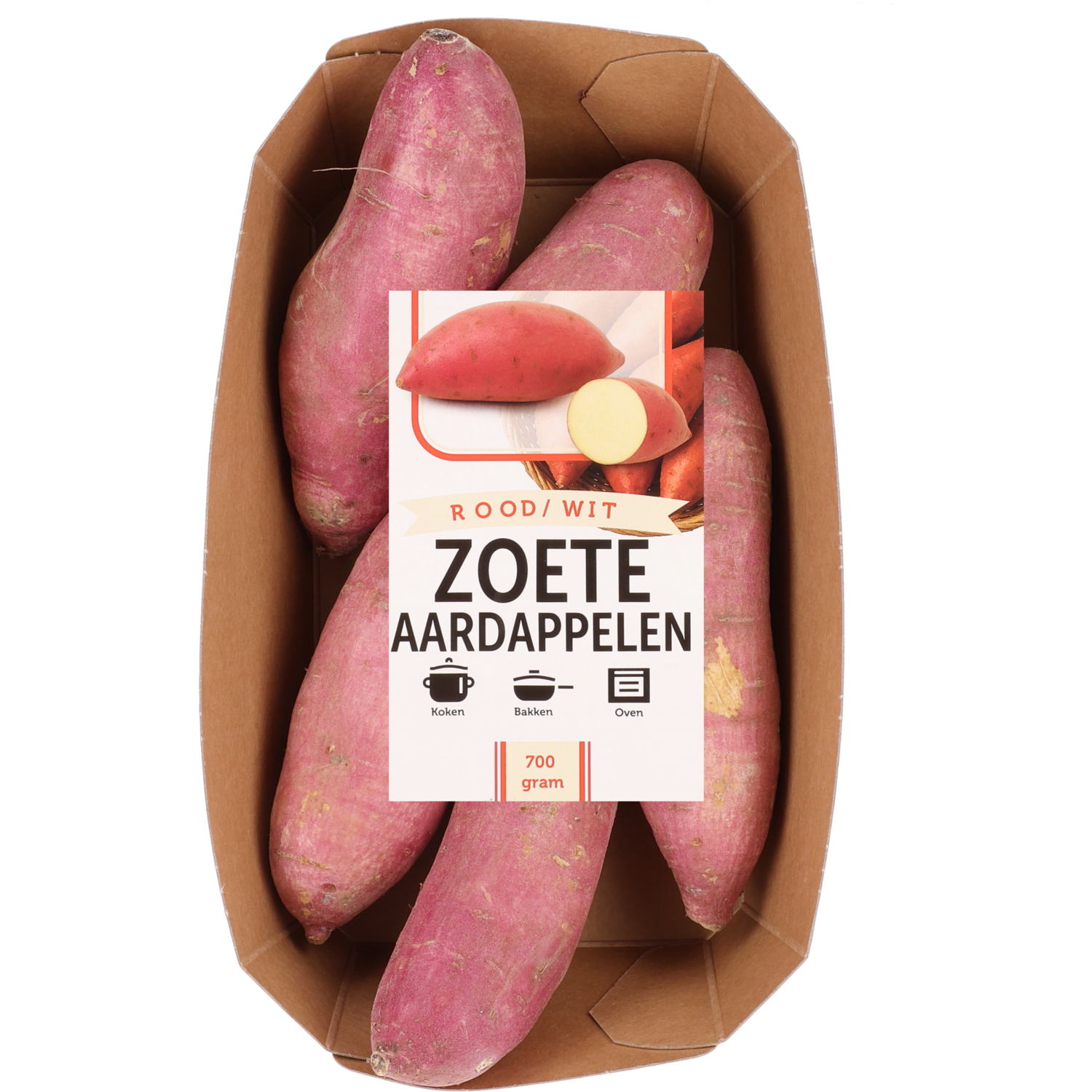 Zoete aardappelen rood-wit