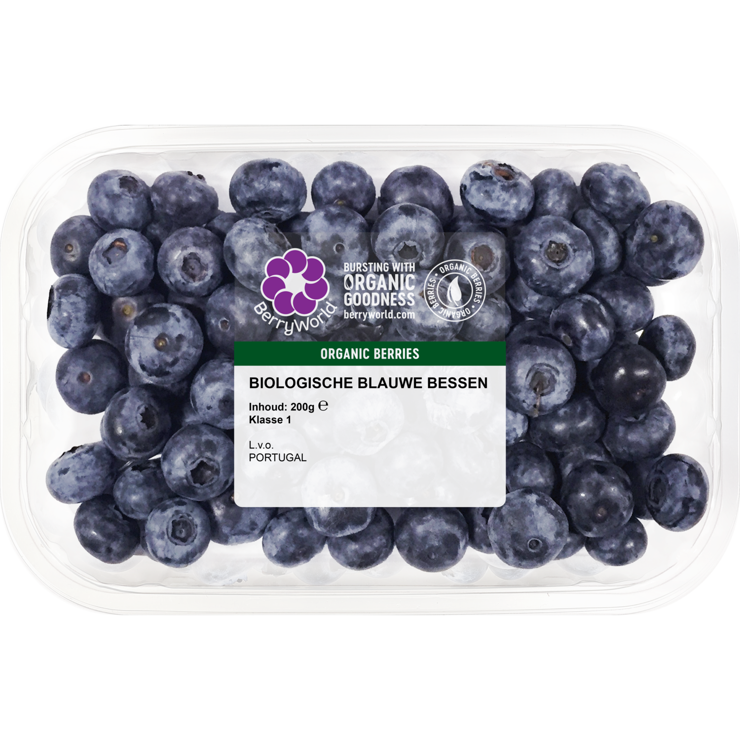 Biologische blauwe bessen