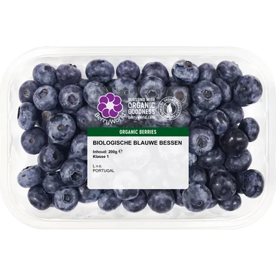 Biologische blauwe bessen