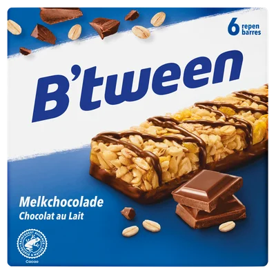 Hero B'tween melk chocolade repen 6 stuks