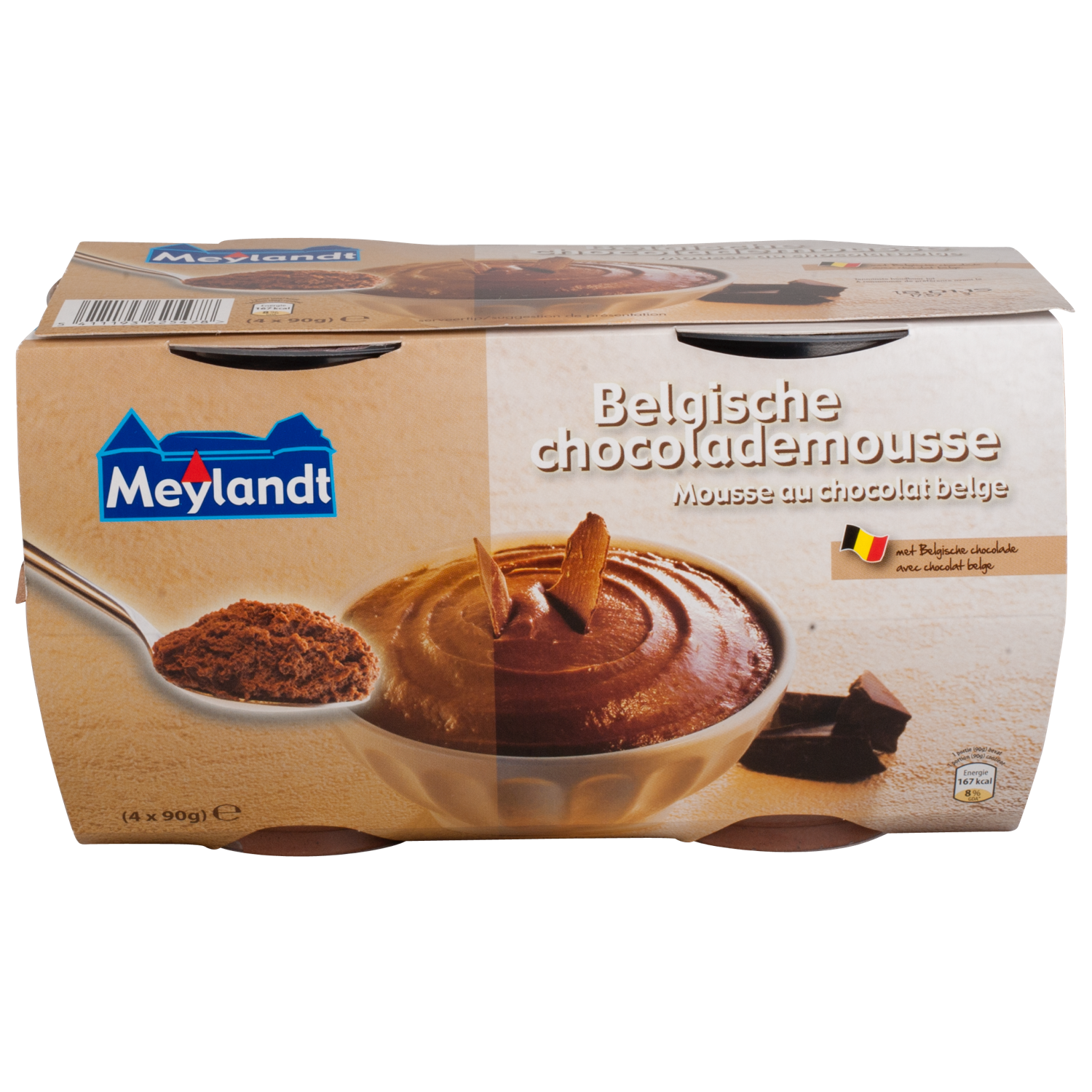 Meylan Chocolademousse met Belgische chocolade 4 stuks