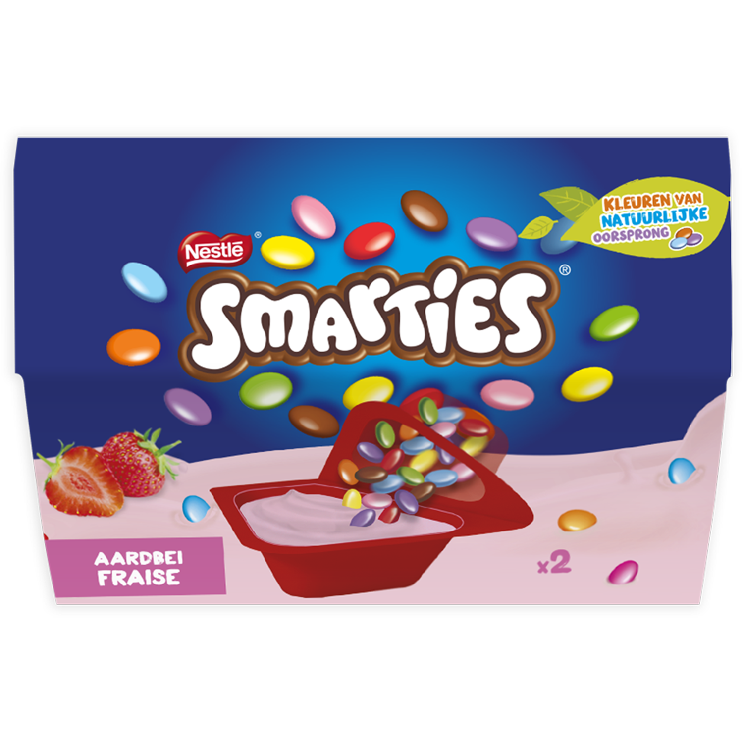 Nestlé Smarties yoghurt aardbei 2 stuks