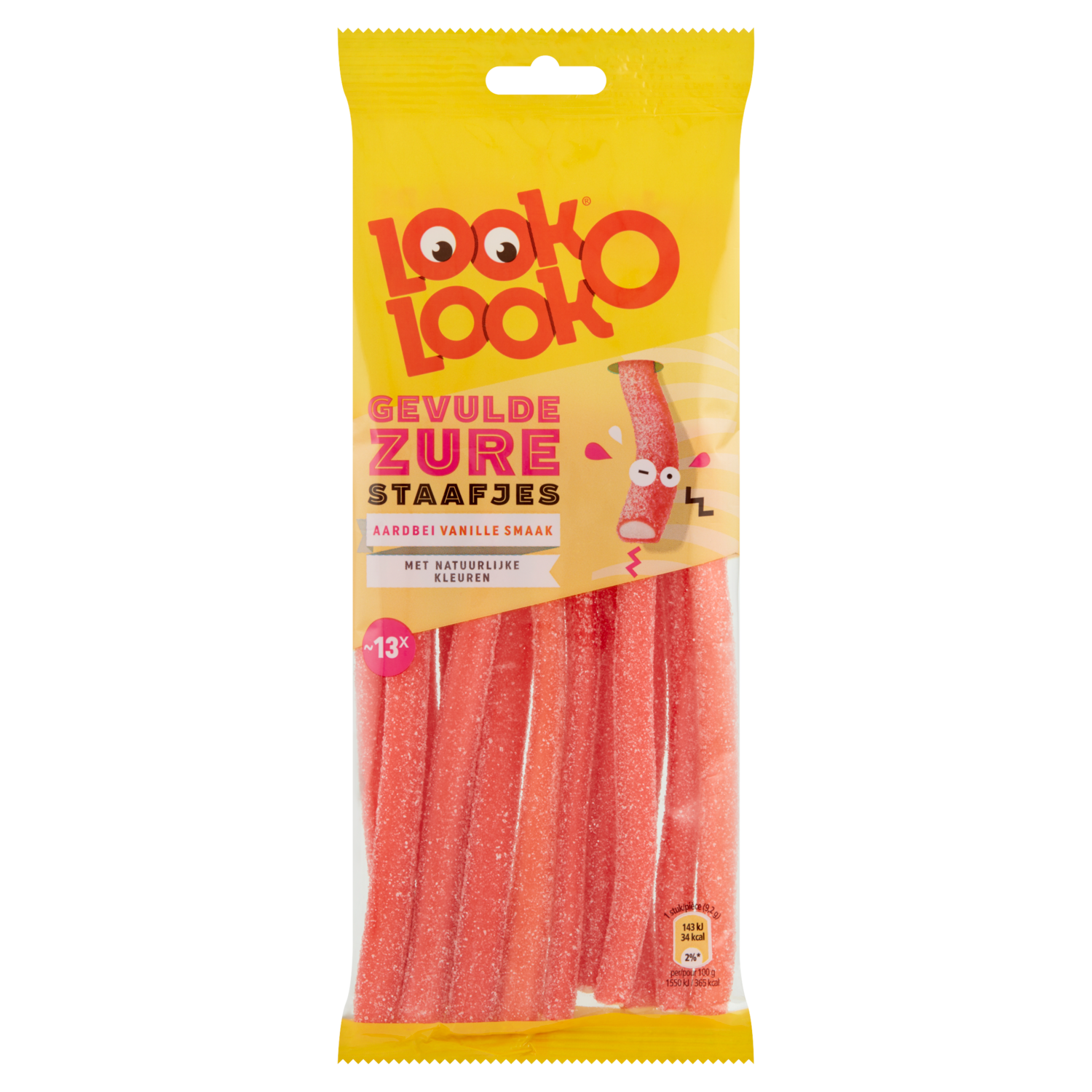 Look O Look Zuur gevulde staafjes Zuur Snoep Zak