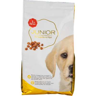 1 de Beste Hondenvoer junior gevogelte-rijst