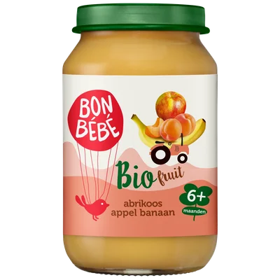 Bonbébé Fruithapje 6+ maanden abrikoos-appel-banaan