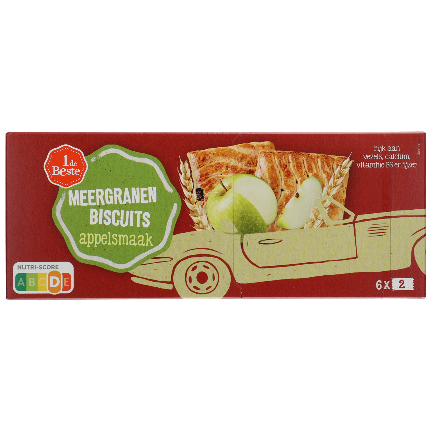 1 de Beste Meergranenbiscuit appel 6 x 2 stuks