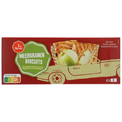 1 de Beste Meergranenbiscuit appel 6 x 2 stuks