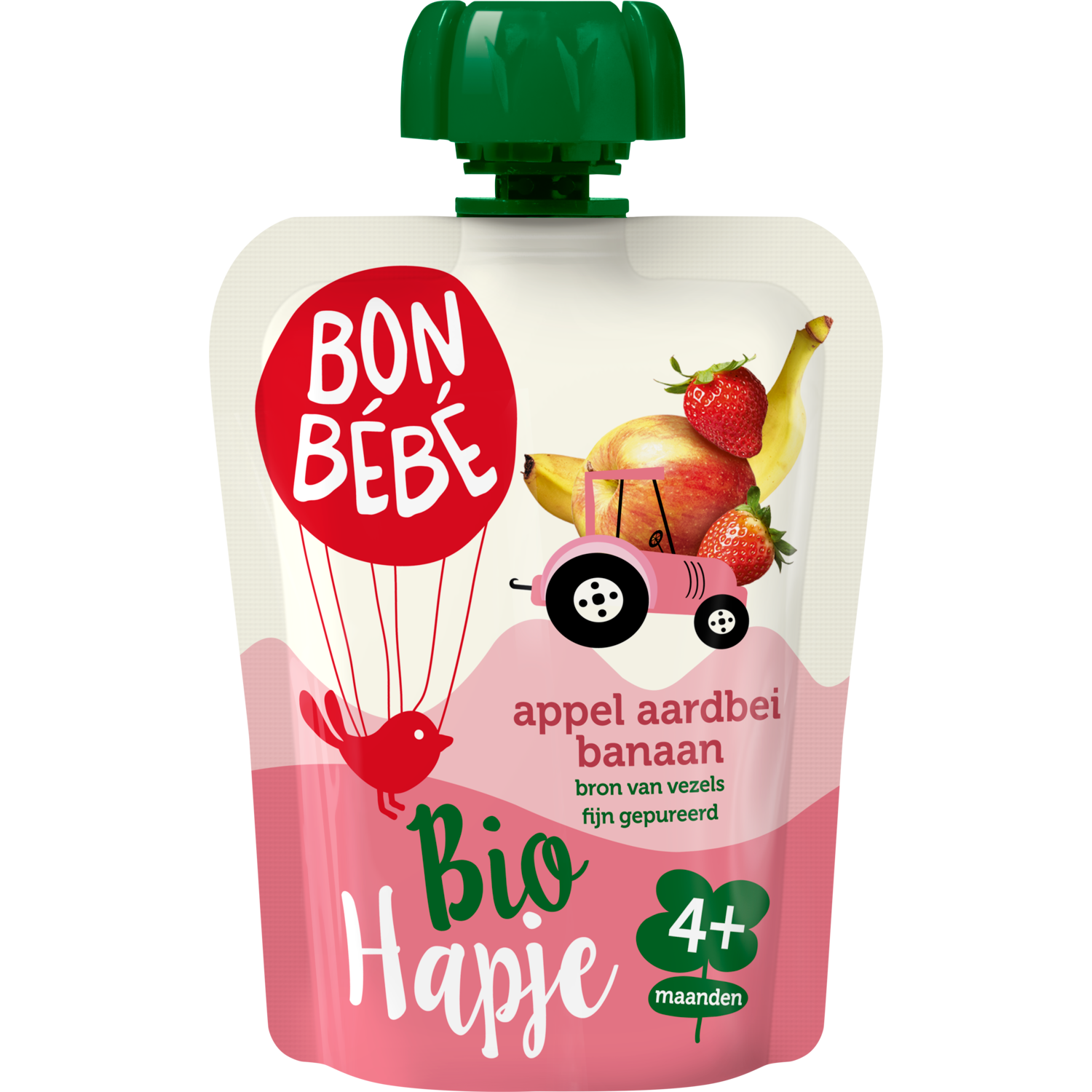 Bonbébé Biohapje appel-aardbei 6+ maanden