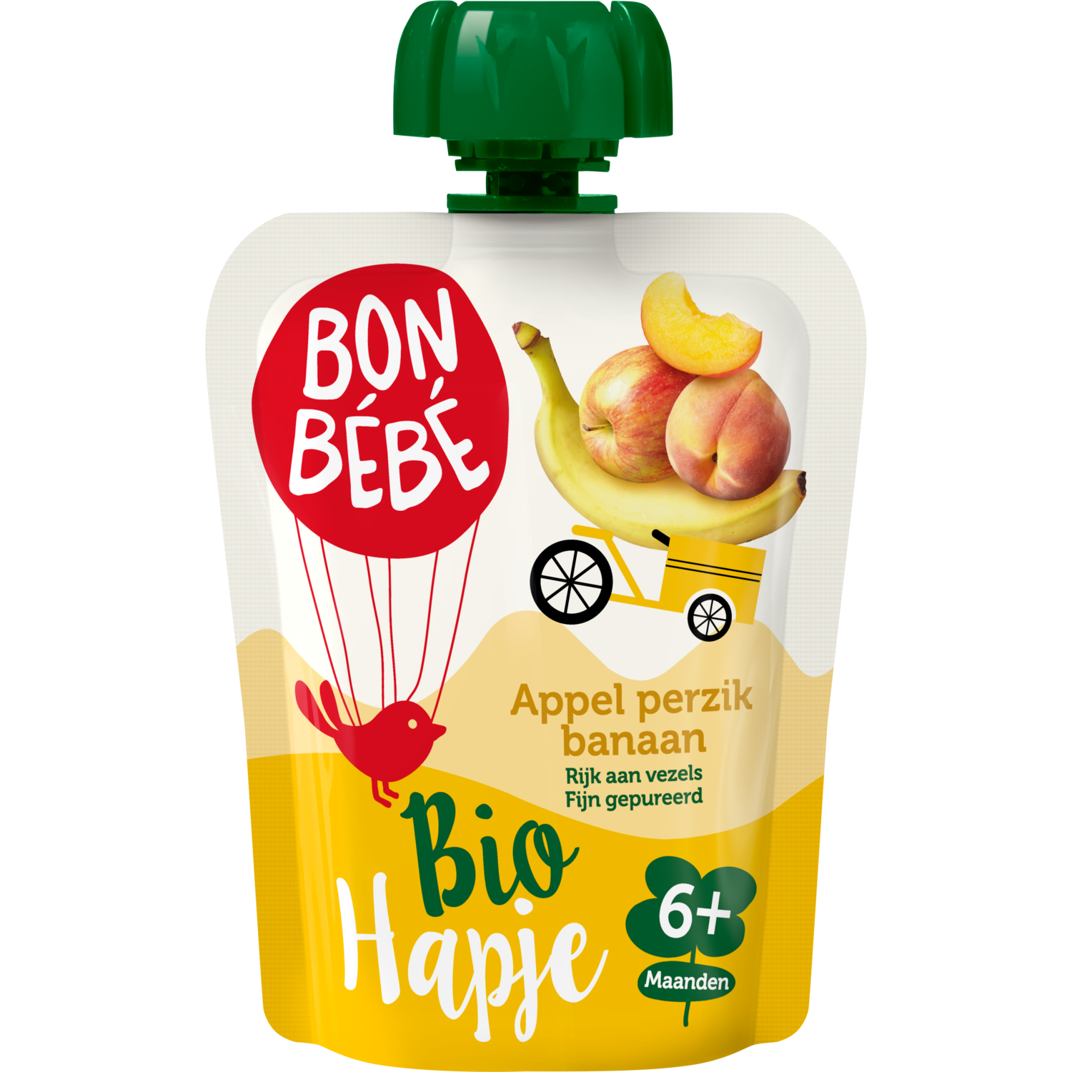 Bonbébé Biohapje 6+ maanden appel-perzik-banaan