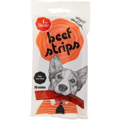 1 de Beste Hondensnacks beefstrips 10 stuks