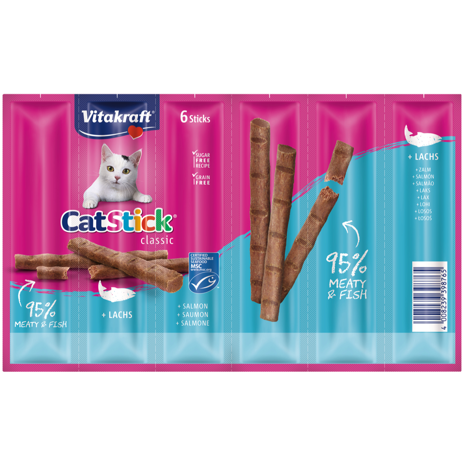 Vitakraft Kattensnacks sticks mini zalm 6 stuks