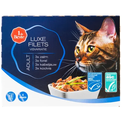 1 de Beste Kat luxe filets vis variatie 12 stuks