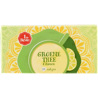 1 de Beste Groene thee citroen kop 20 zk.