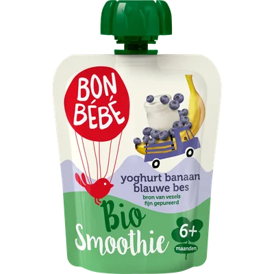 Bonbébé Smoothy bio yoghurt-banaan-blauwe bes