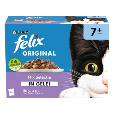 Felix Pouch senior nat chunks in jelly 12 stuks