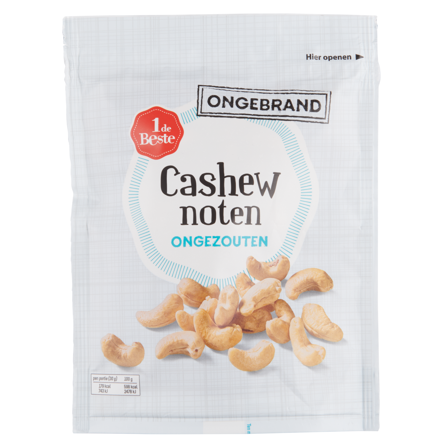 1 de Beste Cashewnoten ongebrand ongezouten