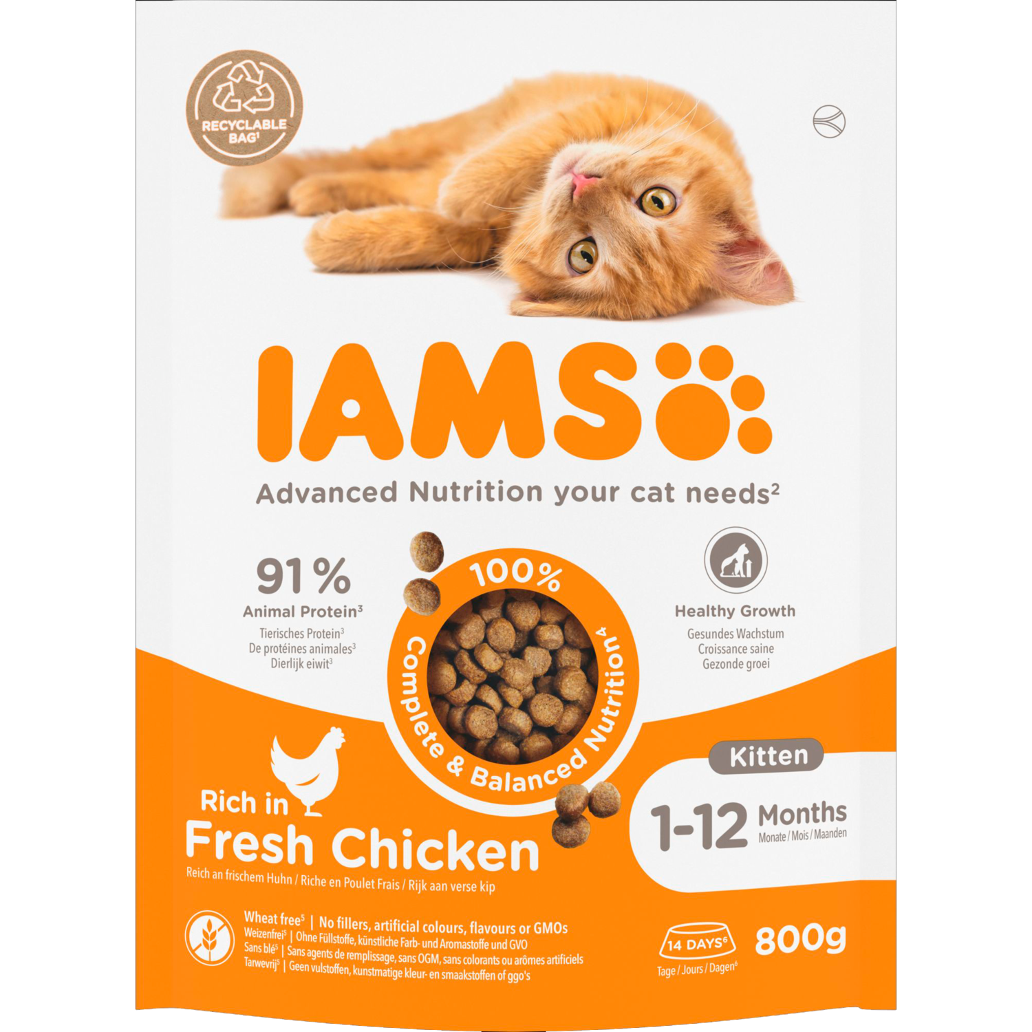Iams Kattenvoer kitten met verse kip