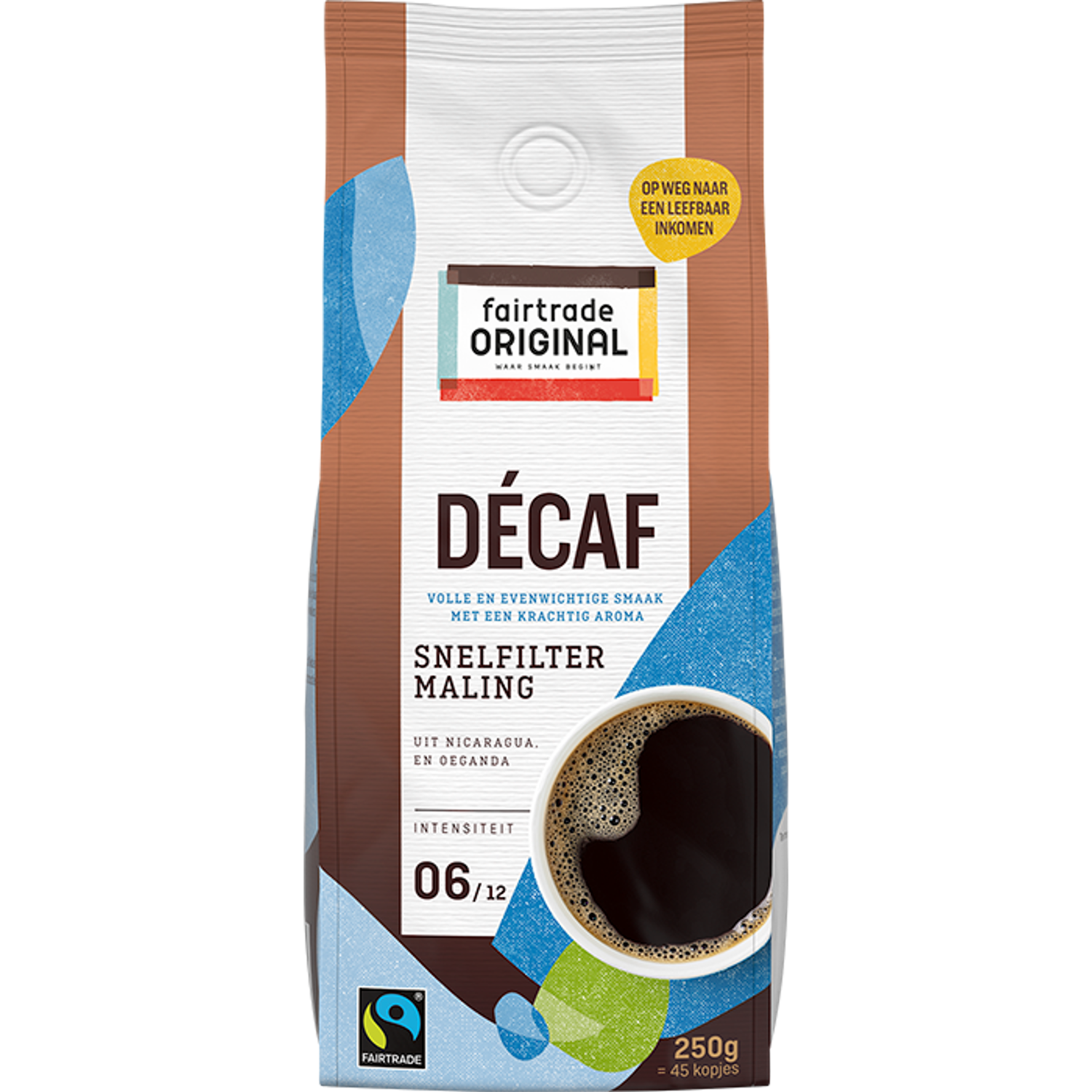 Fairtrade Filterkoffie decafe cafeinevrij