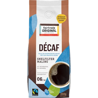 Fairtrade Filterkoffie decafe cafeinevrij