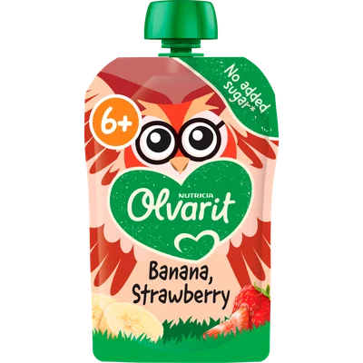 Olvarit Knijpfruit 6+ Maanden Banaan Aardbei