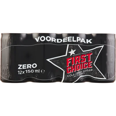 First Choice Cola Cola zero sugar 12x15 cl