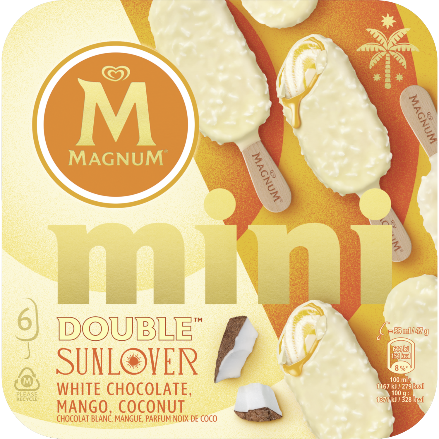 Ola Magnum double sunlover mango 6 st.