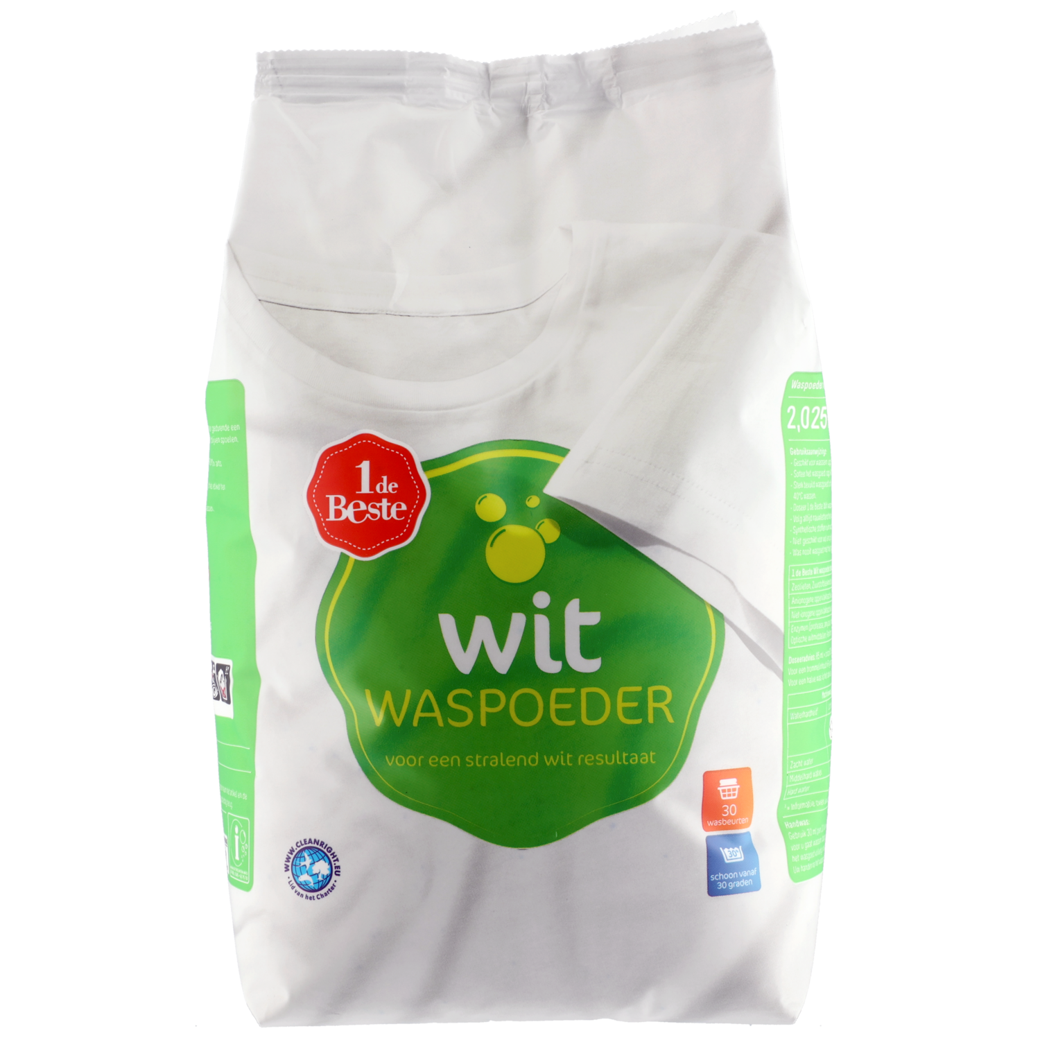1 de Beste Poeder wasmiddel wit 30 wasbeurten