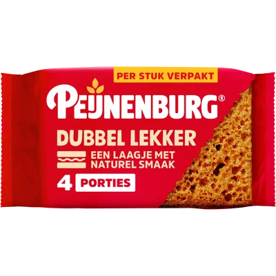 Peijnenburg Ontbijtkoek dubbel lekker naturel 4 stuks