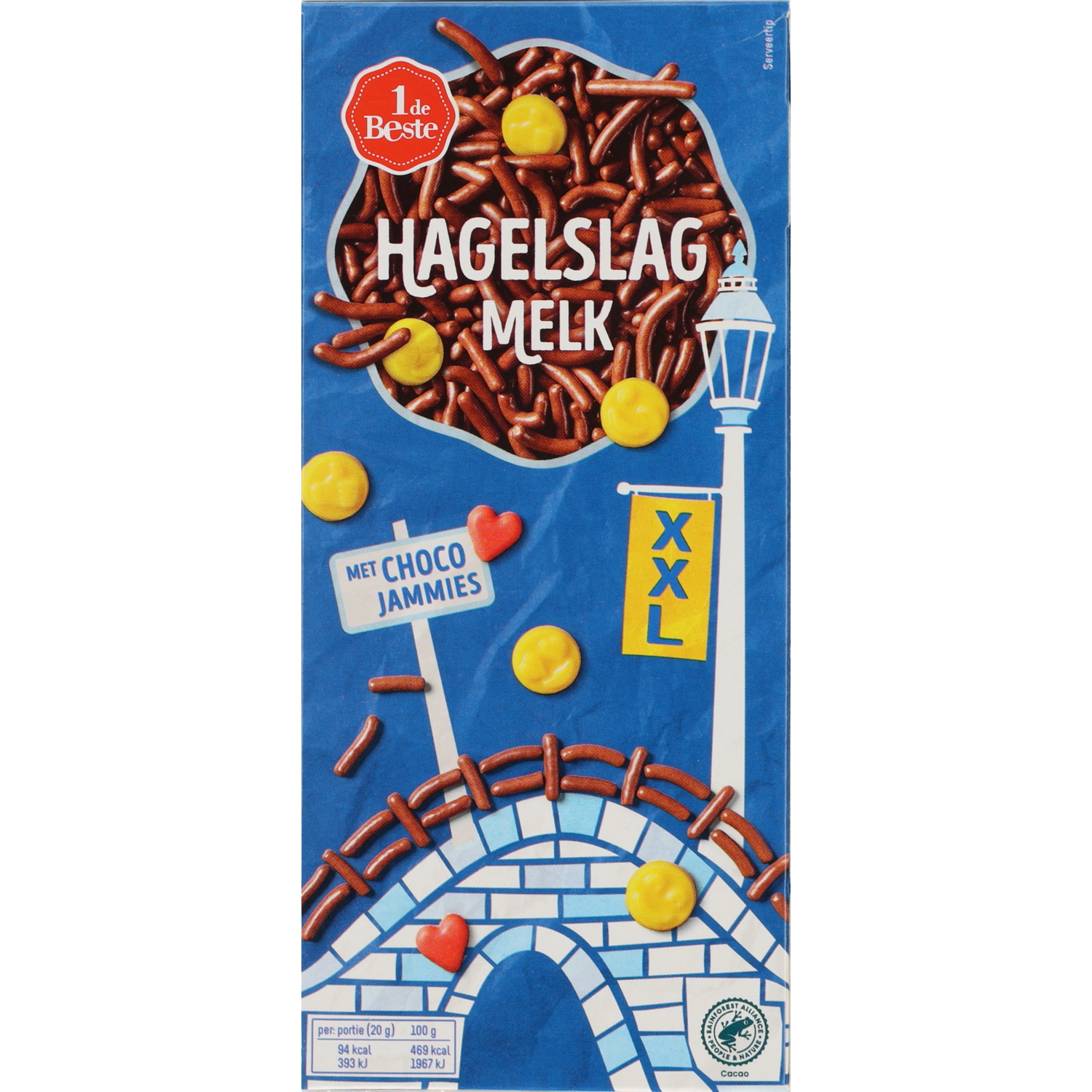 1 de Beste Hagelslag xxl melk met emoticons