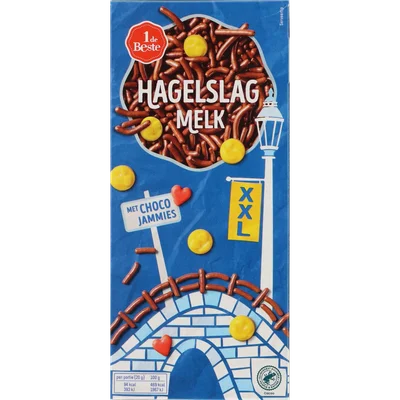 1 de Beste Hagelslag xxl melk met emoticons