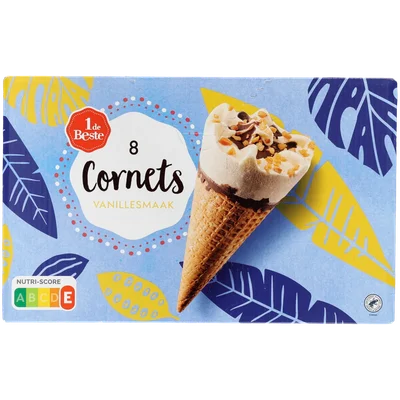 1 de Beste Cornets vanille 8 st.