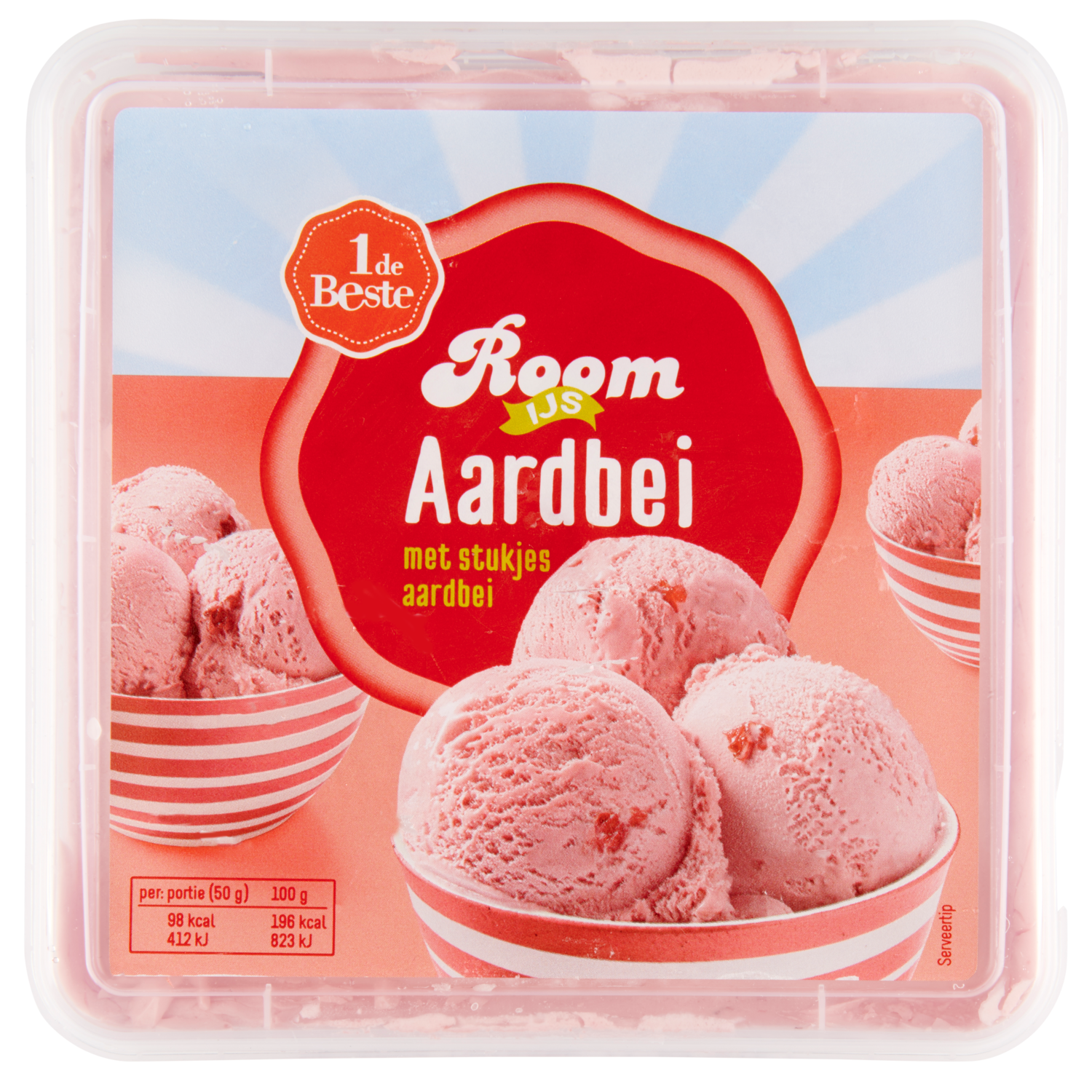 1 de Beste Roomijs aardbei