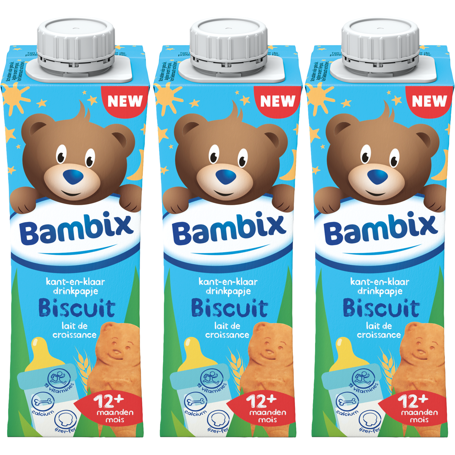 Bambix Drinkpapje biscuit 12+ maanden 3-pack