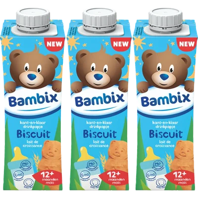 Bambix Drinkpapje biscuit 12+ maanden 3-pack