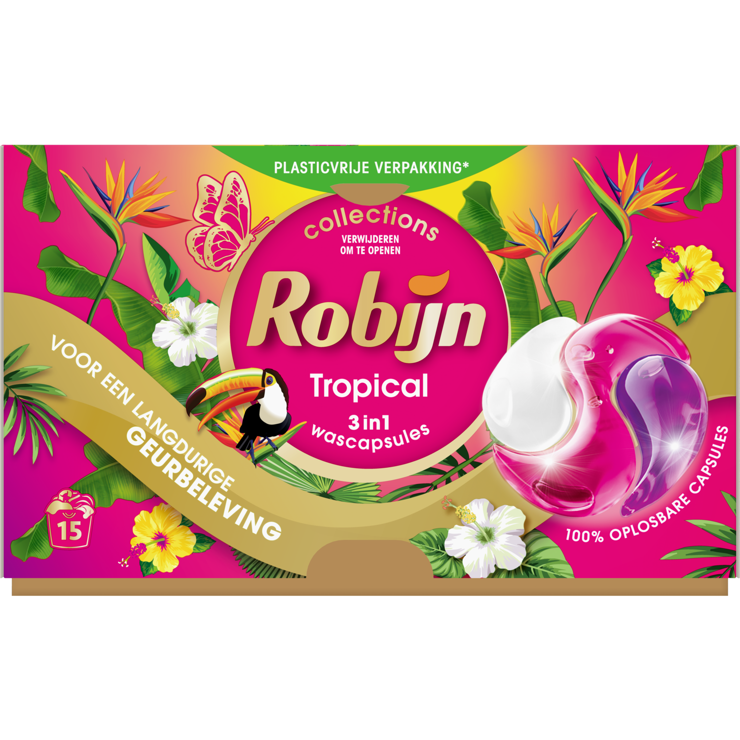 Robijn Vloeibaar wasmiddel 3 in 1 caps tropical