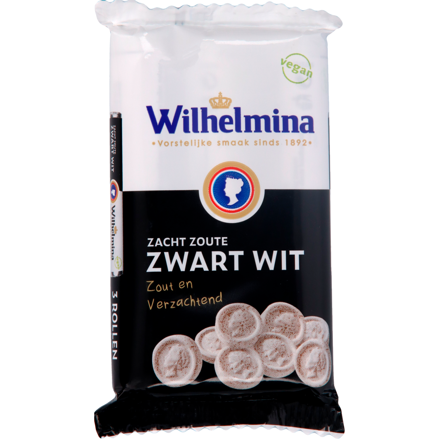 Wilhelmina Zacht zoute zwart wit rol 3 stuks