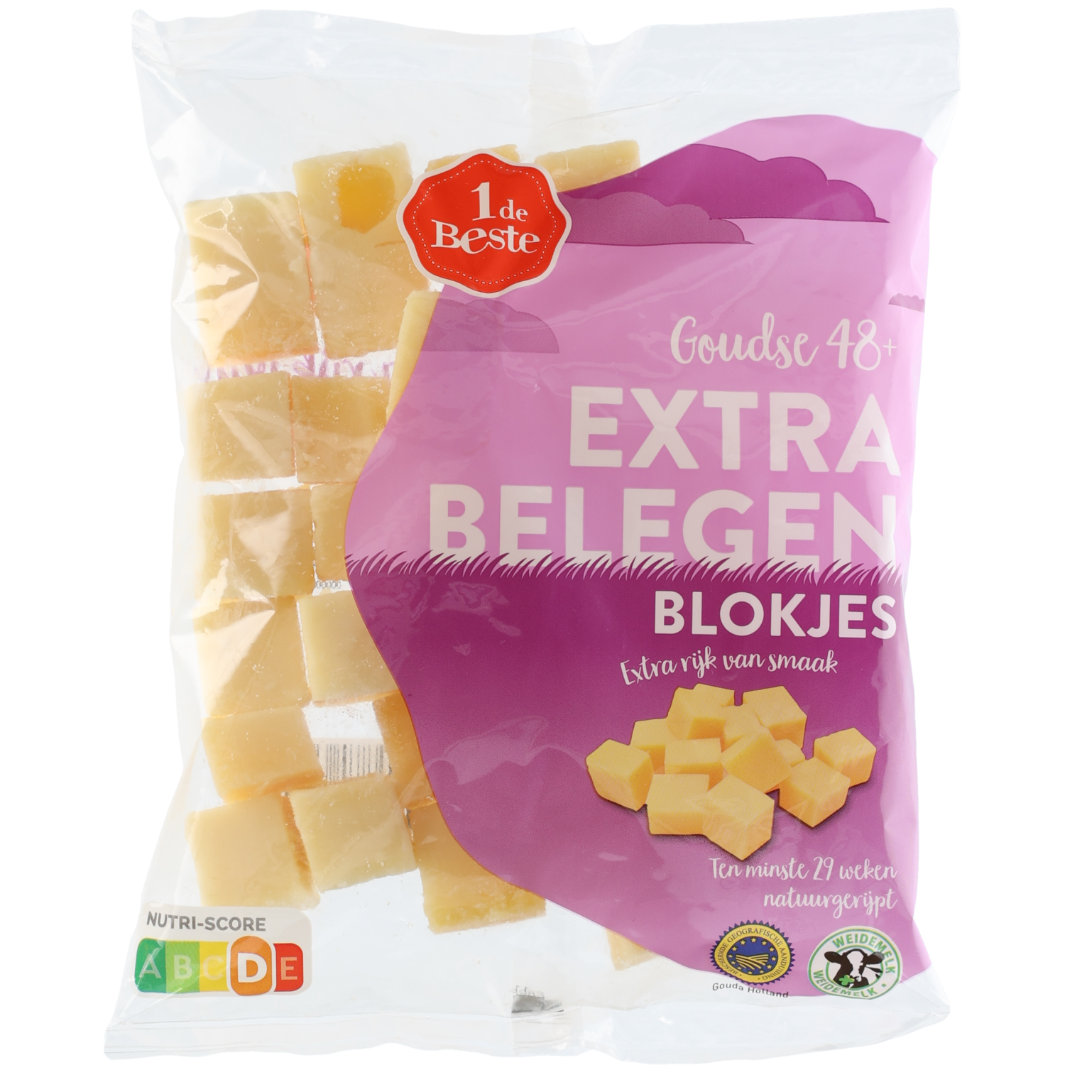 1 de Beste Kaasblokjes extra belegen