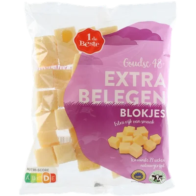 1 de Beste Kaasblokjes extra belegen