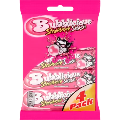 Bubblicous Strawberry splash 4 st.