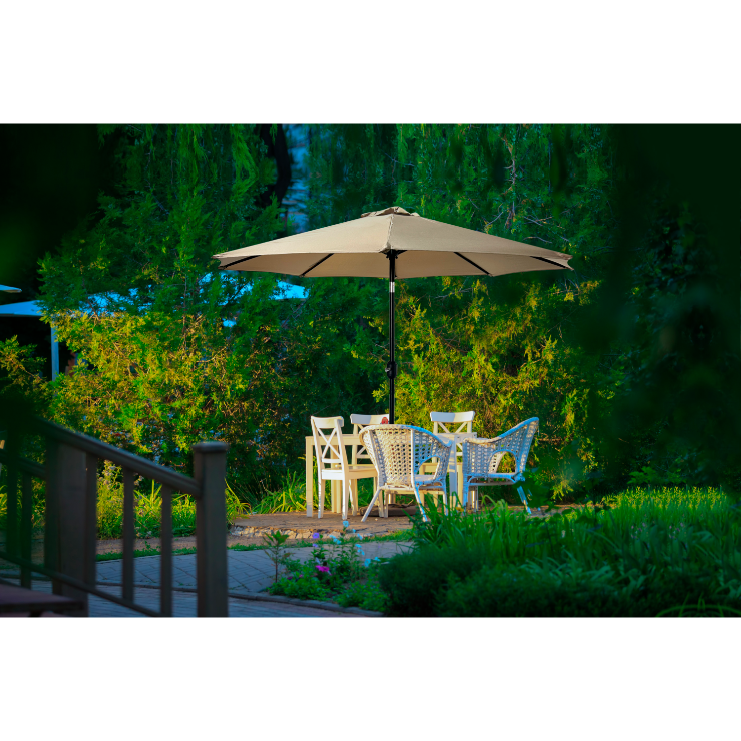 Luxe tuinparasol 2.5 meter taupe