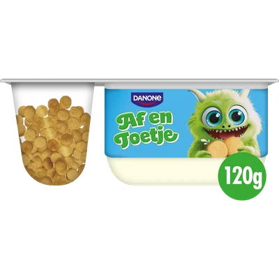 Danone Af en toetje vanilleyoghurt tarwekoekjes