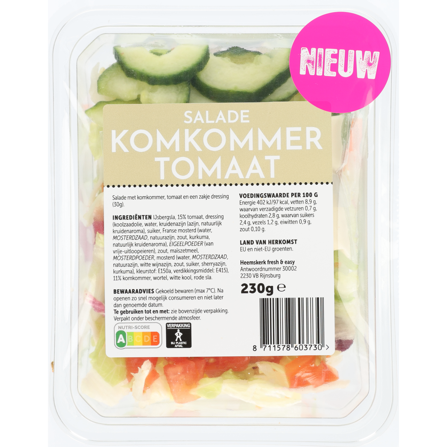 Fresh & easy Salade komkommer tomaat