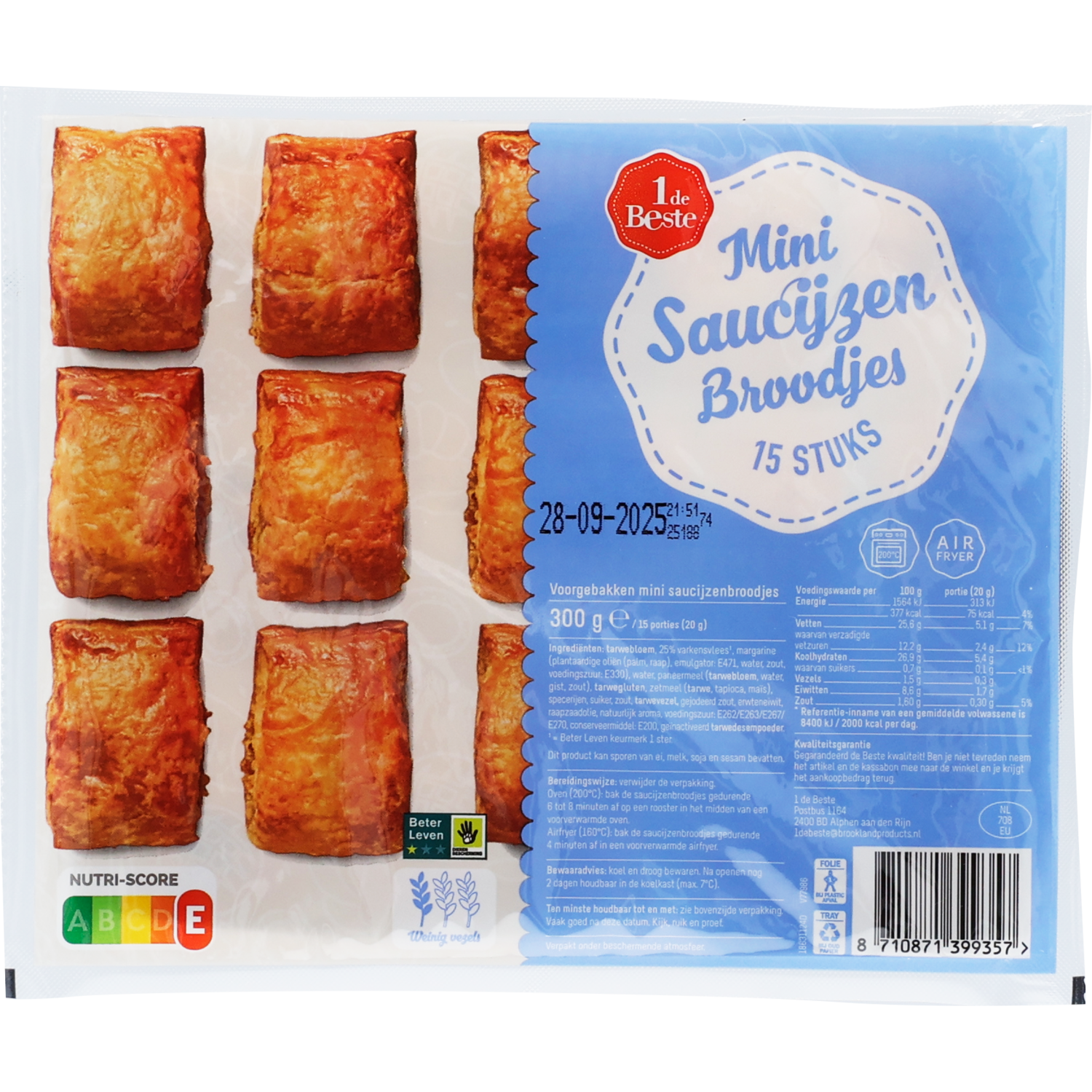 1 de Beste Saucijzenbroodjes mini 15 st.