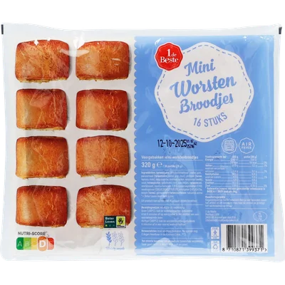 1 de Beste Worstenbroodjes mini 16 st.