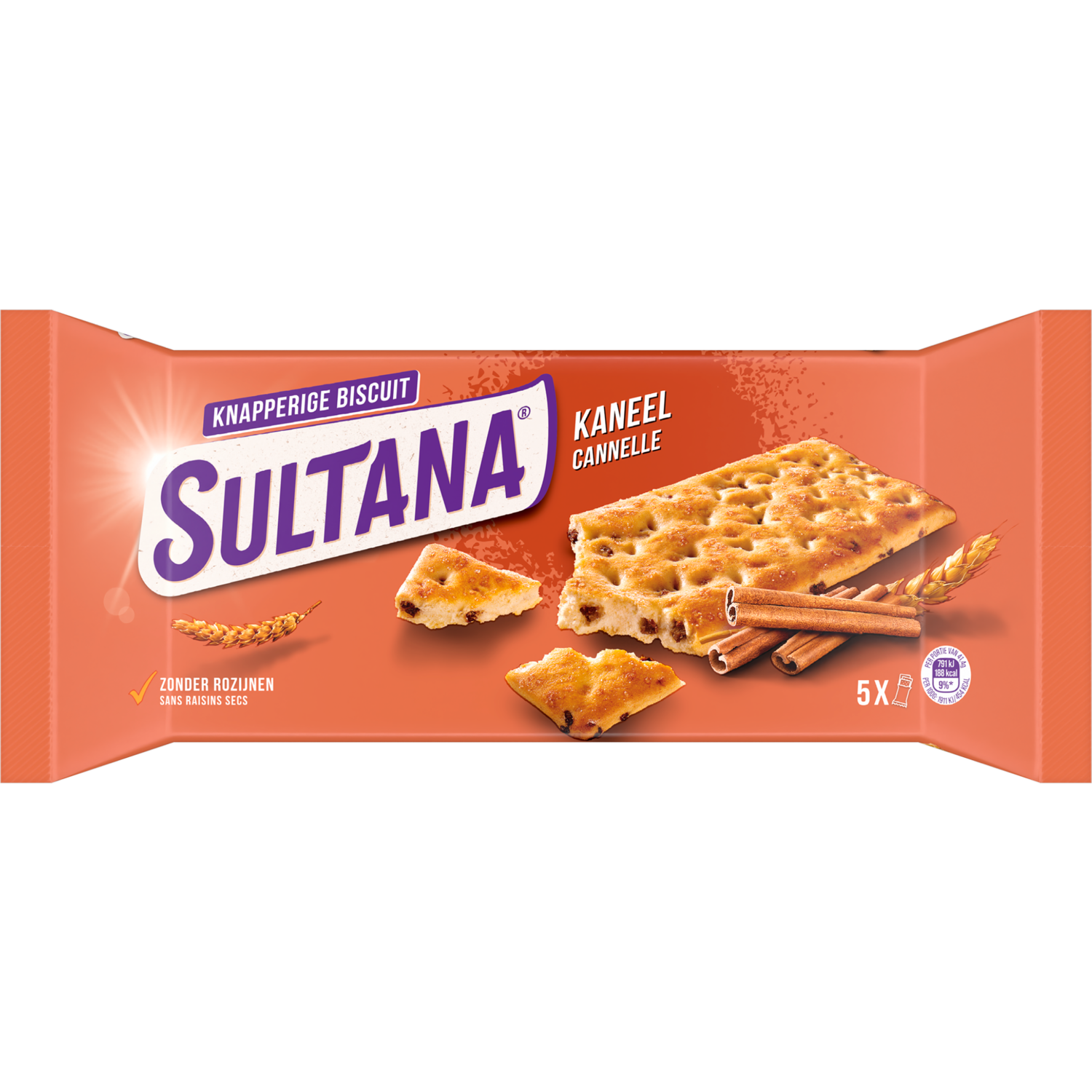 Sultana Knappers kaneel 5x 3st.