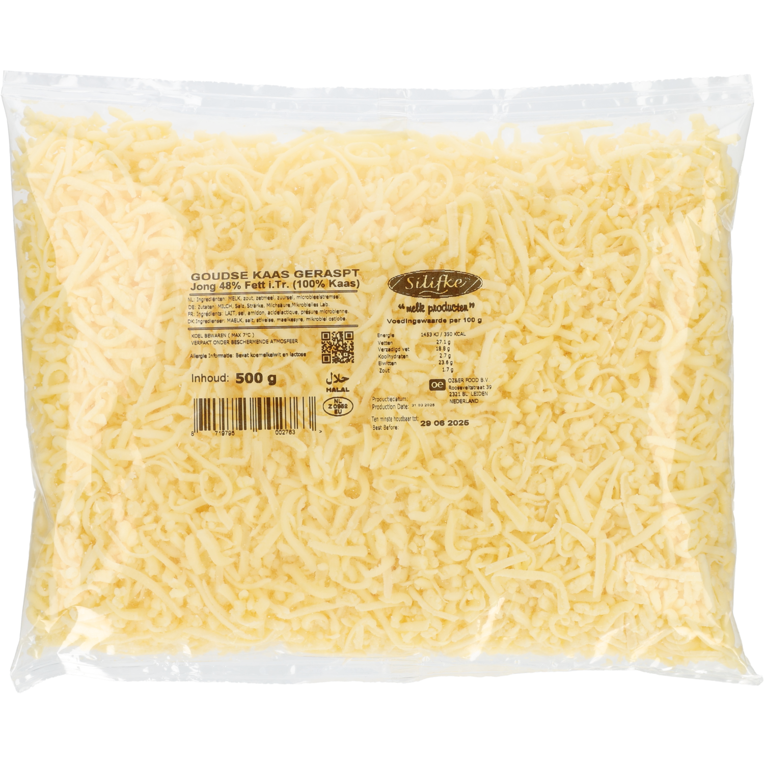 SILIFKE Geraspte kaas jong 48+