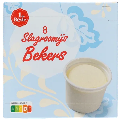 1 de Beste Slagroomijsbekers 8st.